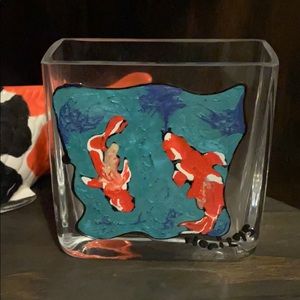 Beautiful painted koi vase